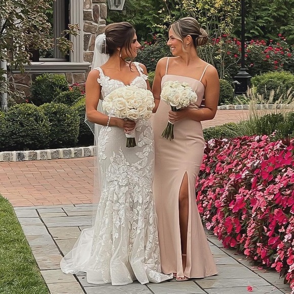 Amsale Bray Dress in Fawn - Picture 7 of 11